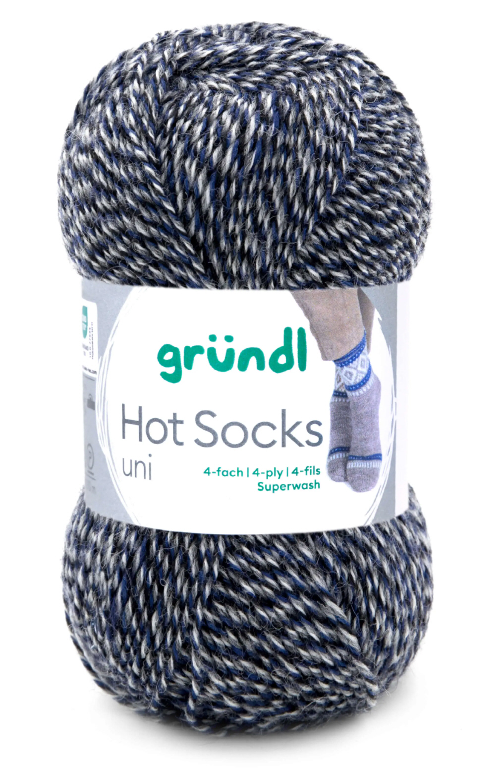 Hot Socks uni 50 Sockenwolle 75 % Schurwolle (superwash) 25 % Polyamid 50g 210m