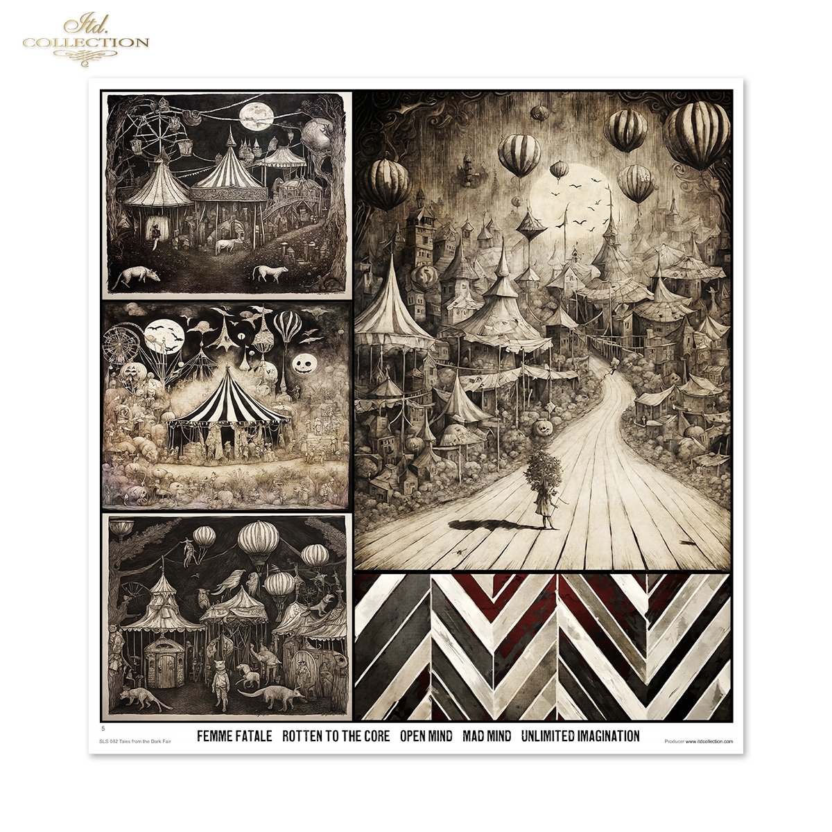 Scrapbooking Papier-Set Tales from the dark Fair 11 Blatt 200g 320x310mm