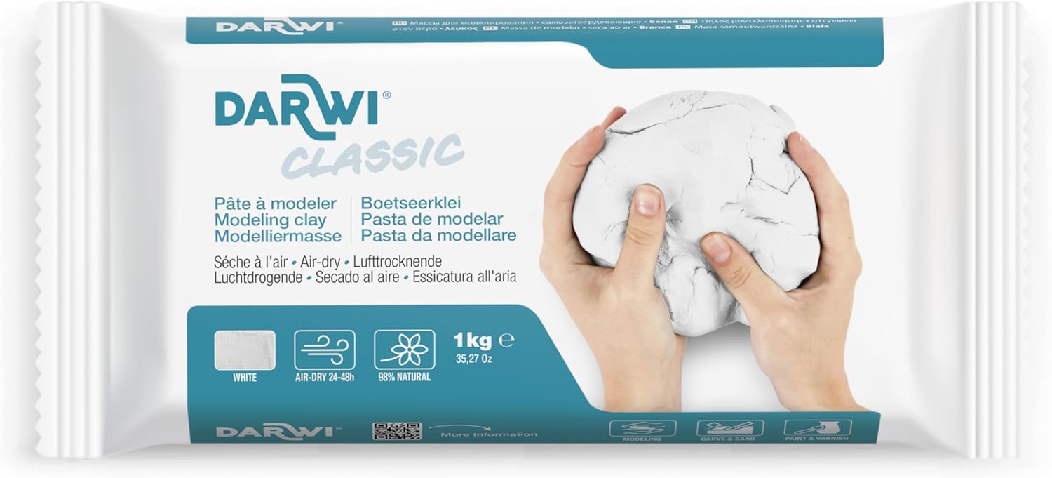 Darwi Classic Modelliermasse lufttrocknend weiß 1kg