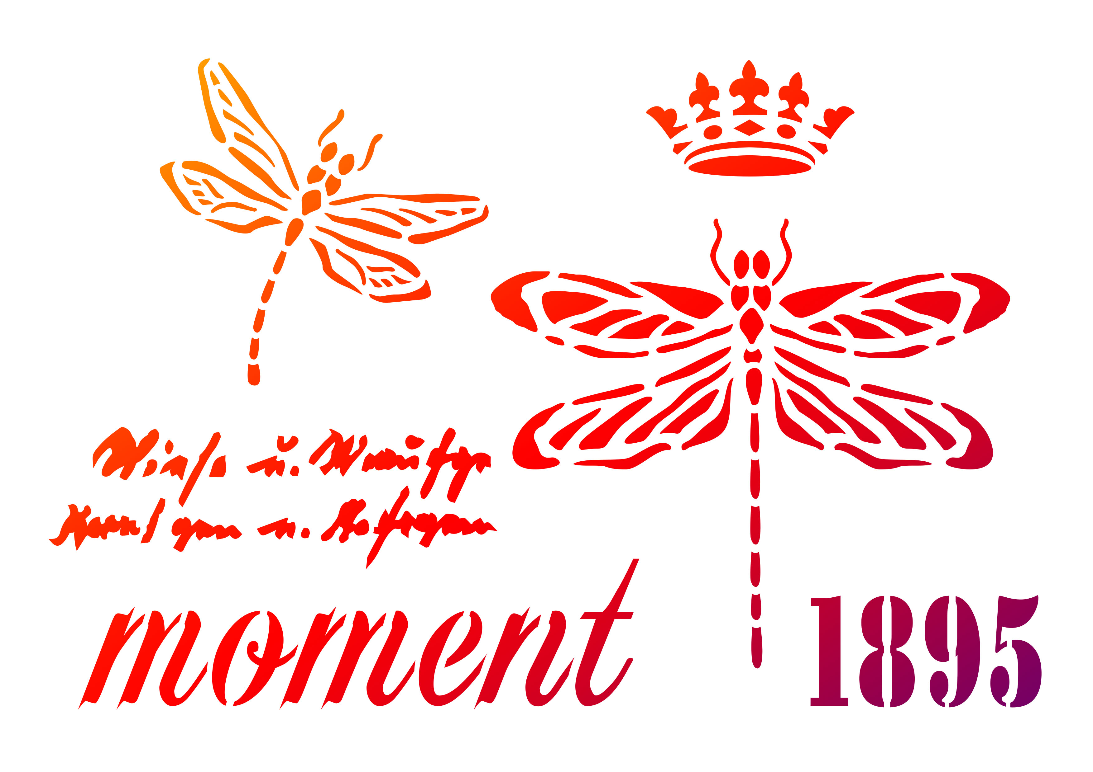 Universal-Schablone Vintage Libelle Dragonflies Krone Schrift Stencil Template DIN A4