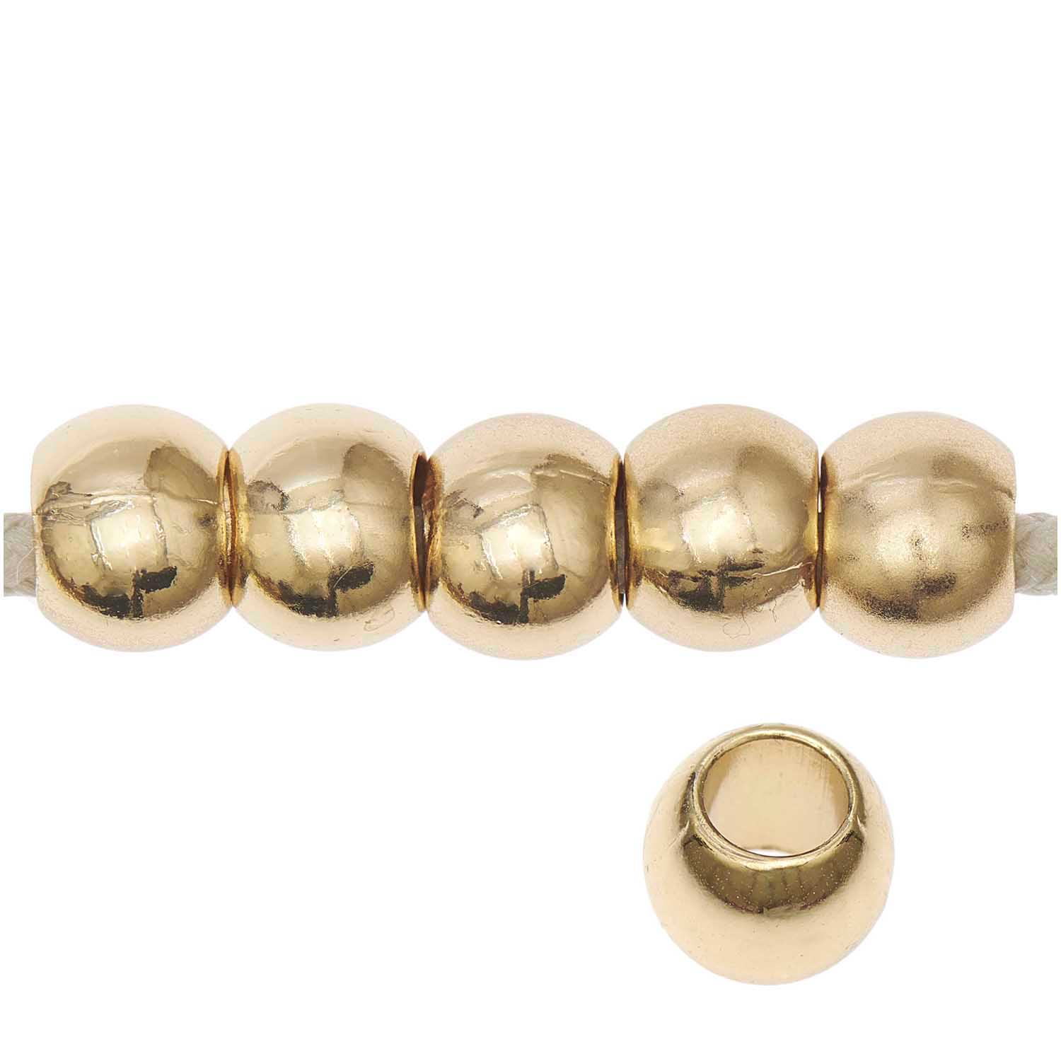 Ponii Beads goldfarben Großlochperlen aus Metall 9x7mm 20 Stück 