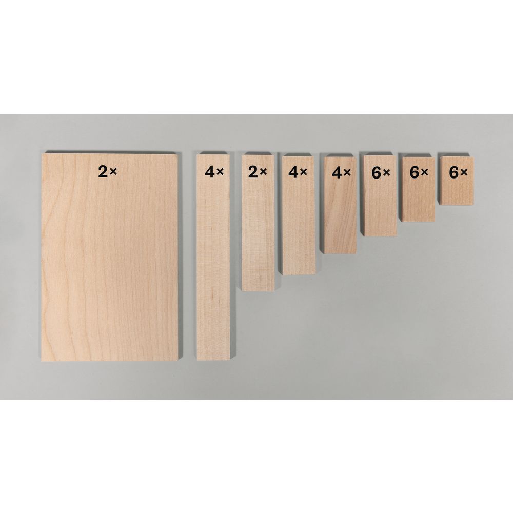 Holz Set Klötzchen natur Platten FSC 100% Mini  34 Teile 1Set