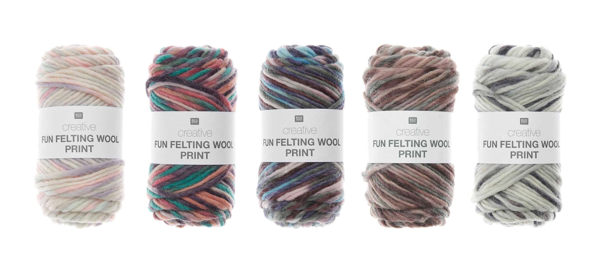 Rico Design Creative Fun Felting Wool PRINT 50g 50m 