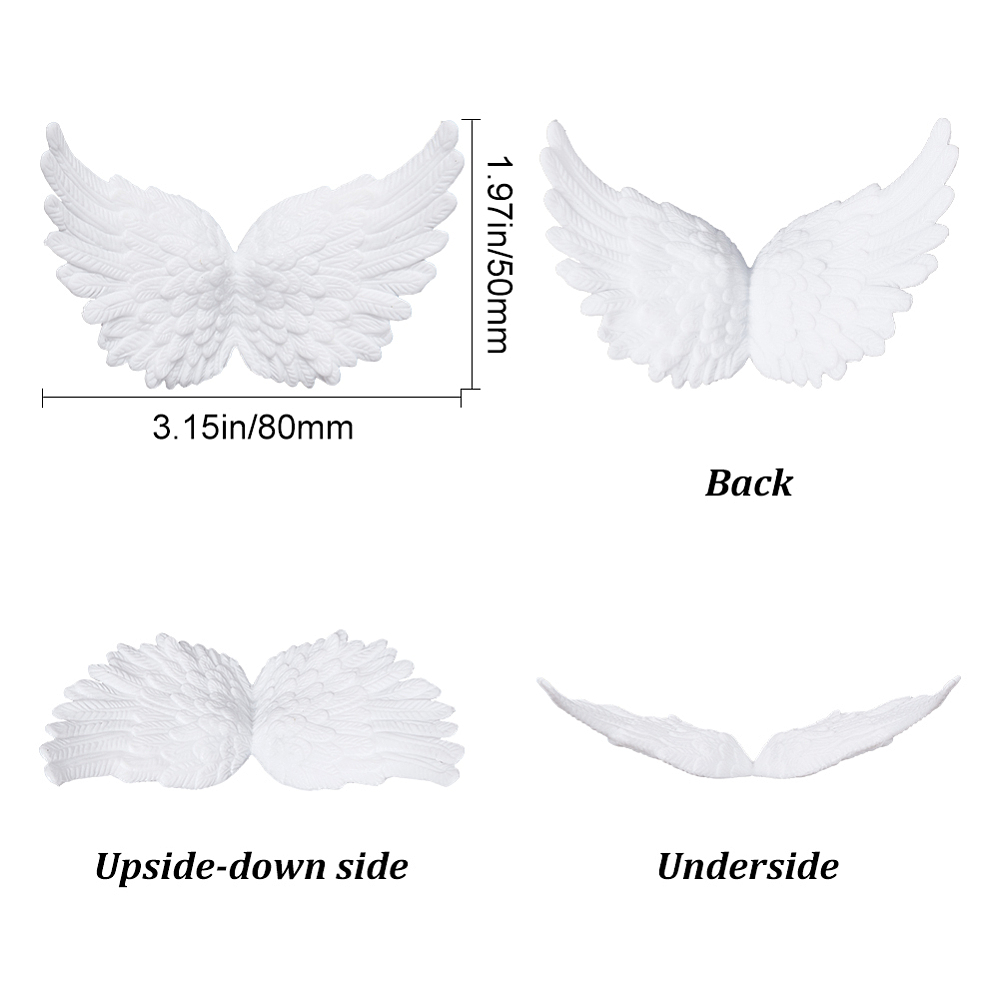 Engelflügel aus Kunststoff 50x80mm 3 Stück 