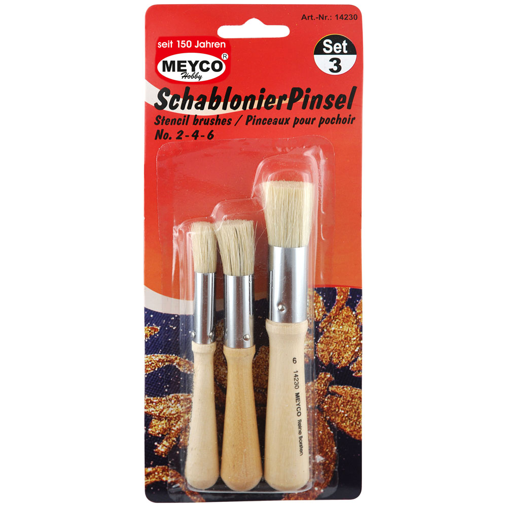 Schablonierpinsel 3er Set Gr.2/4/6