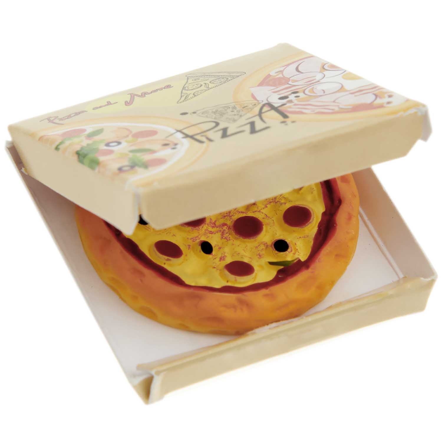 Miniatur Pizza im Pizzakarton 3,2 x 3,2 cm