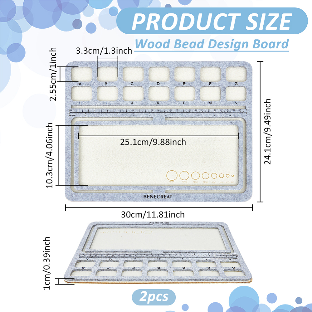 Filz- Perlenmatte mit Raster und Lineal 30x24cm Perfekt für Schmuckherstellung und Bastelprojekte