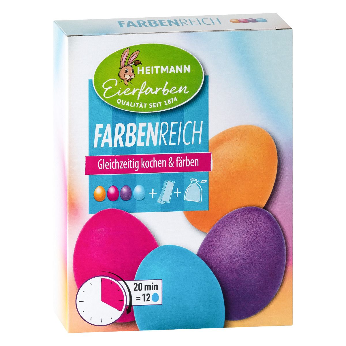 Heitmann Eierfarben Farbenreich Set gleichzeitig kochen und färben 4 Farben 