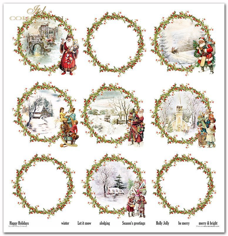 Scrapbooking Papier Merry Christmas Set 310x320 mm 200 g/m2 10 Stück 