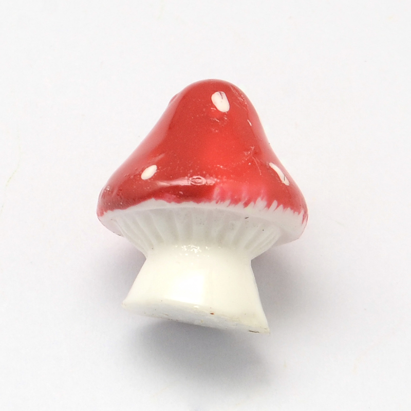 Glücksbringer Fliegenpilz aus Resin weiß rot 17x16mm 1 Stück 