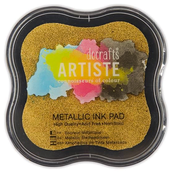 Docrafts Artiste Metallic Pigment Stempelkissen GOLD 45mm x 45mm 1 Stück 