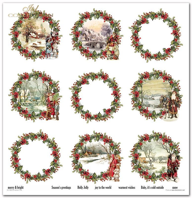 Scrapbooking Papier Christmas Time Set 310x320 mm 200 g/m2 10 Stück 