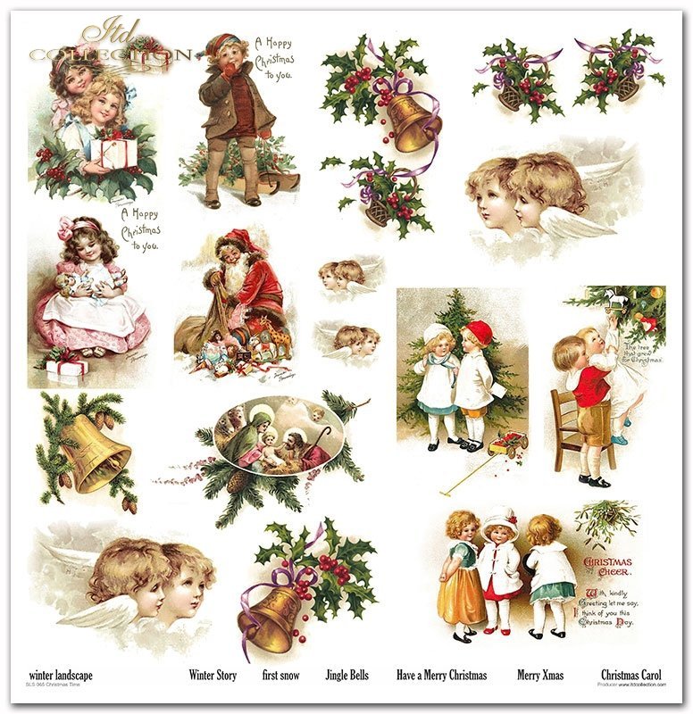 Scrapbooking Papier Christmas Time Set 310x320 mm 200 g/m2 10 Stück 