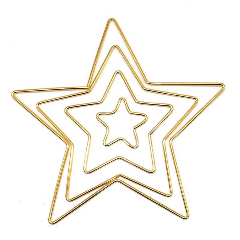 Draht-Stern goldfarbig verschiedene Größen 1 Stück 