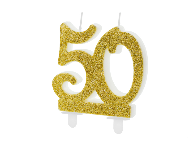 Geburtstagskerze Number Candle Zahlenkerze 7,5cm gold 