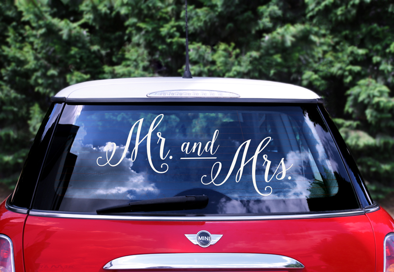 Wedding Day Car Sticker Autoaufkleber 33x45cm