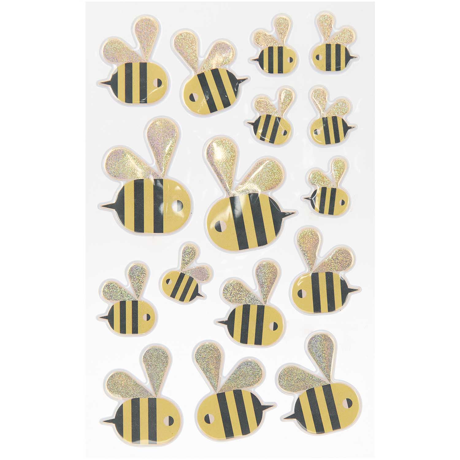 Puffy Sticker Bienen PVC 1 Bogen 15x9,5cm