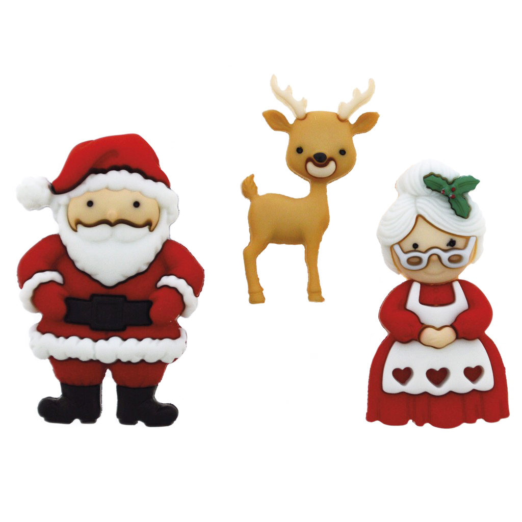 Mr & Mrs Claus Knöpfe Dress it Up Weihnachtsmannknöpfe 3,5x2,4cm