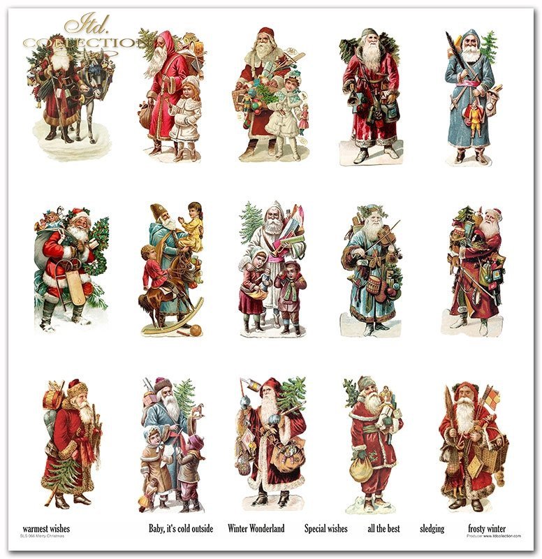 Scrapbooking Papier Merry Christmas Set 310x320 mm 200 g/m2 10 Stück 