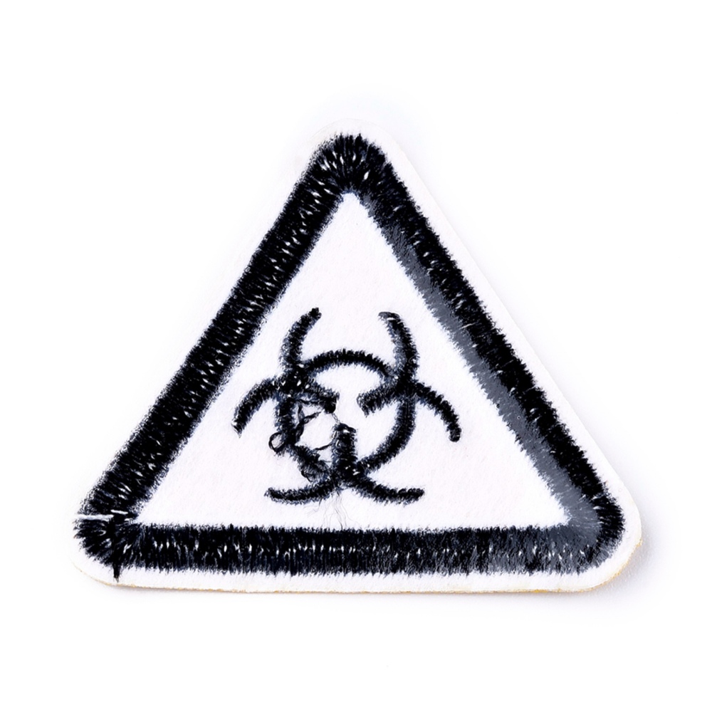 Patch Biohazard-Symbol Dreieck Aufbügeln/Aufnähen 50,5x45,5x1,3mm