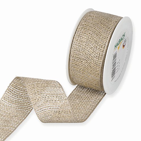 Dekoband Glitter natur gold 10m 