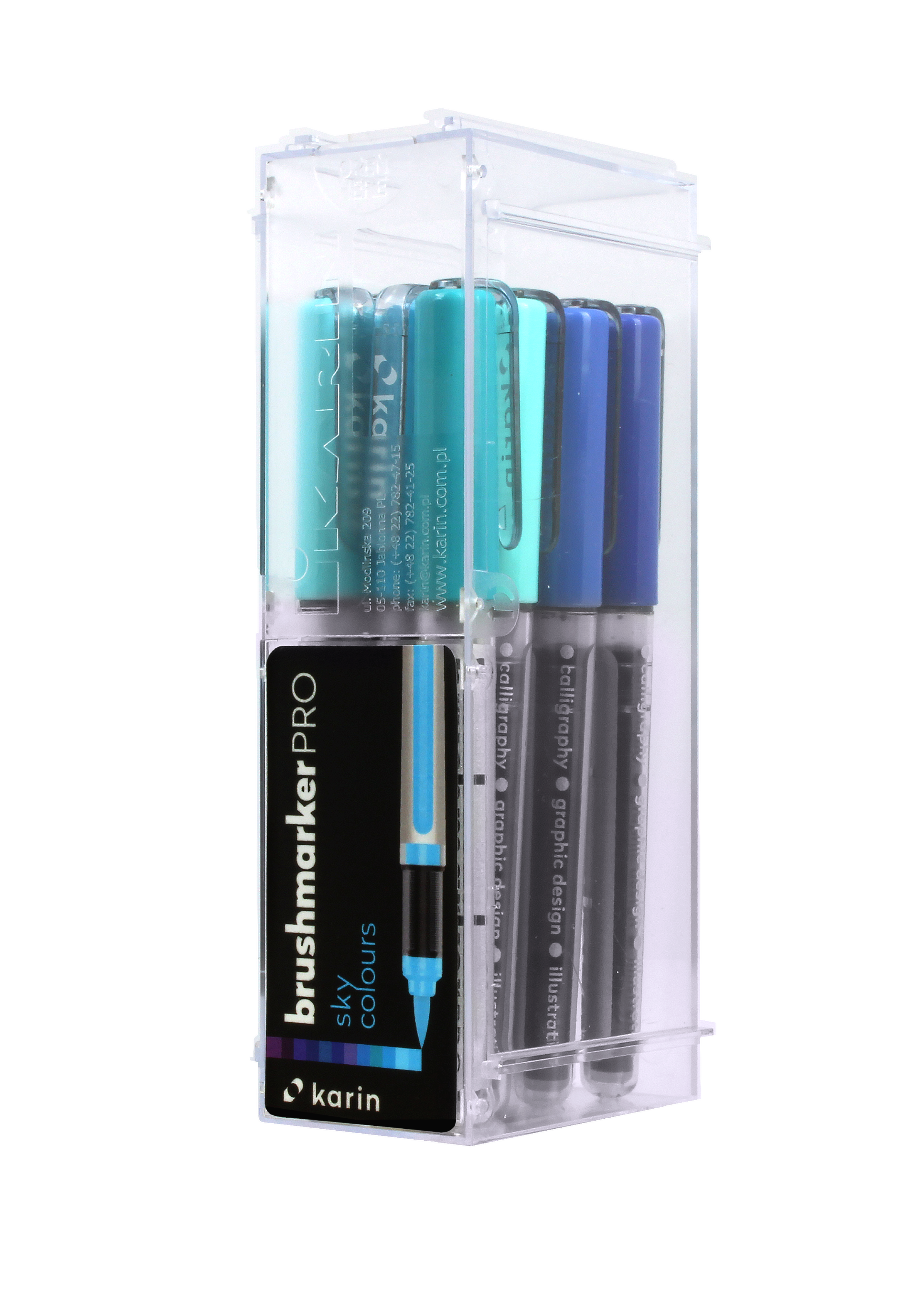  Karin Markers Brushmarker PRO SKY COLORS Set mit Nylon-Pinselspitze 12 Stifte 