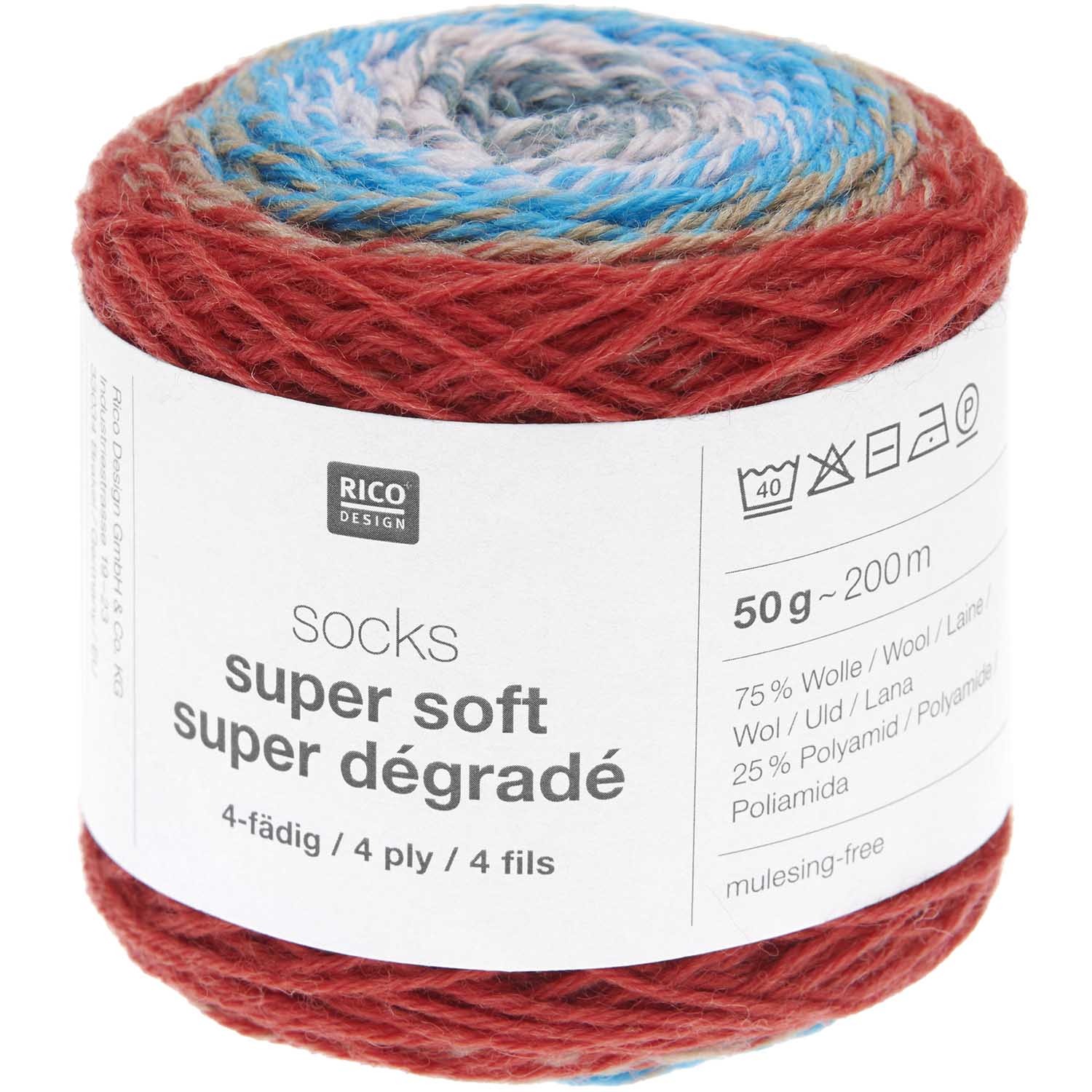 Rico Design Socks Super Soft Super Dégradé 4-fädig 50g 200m