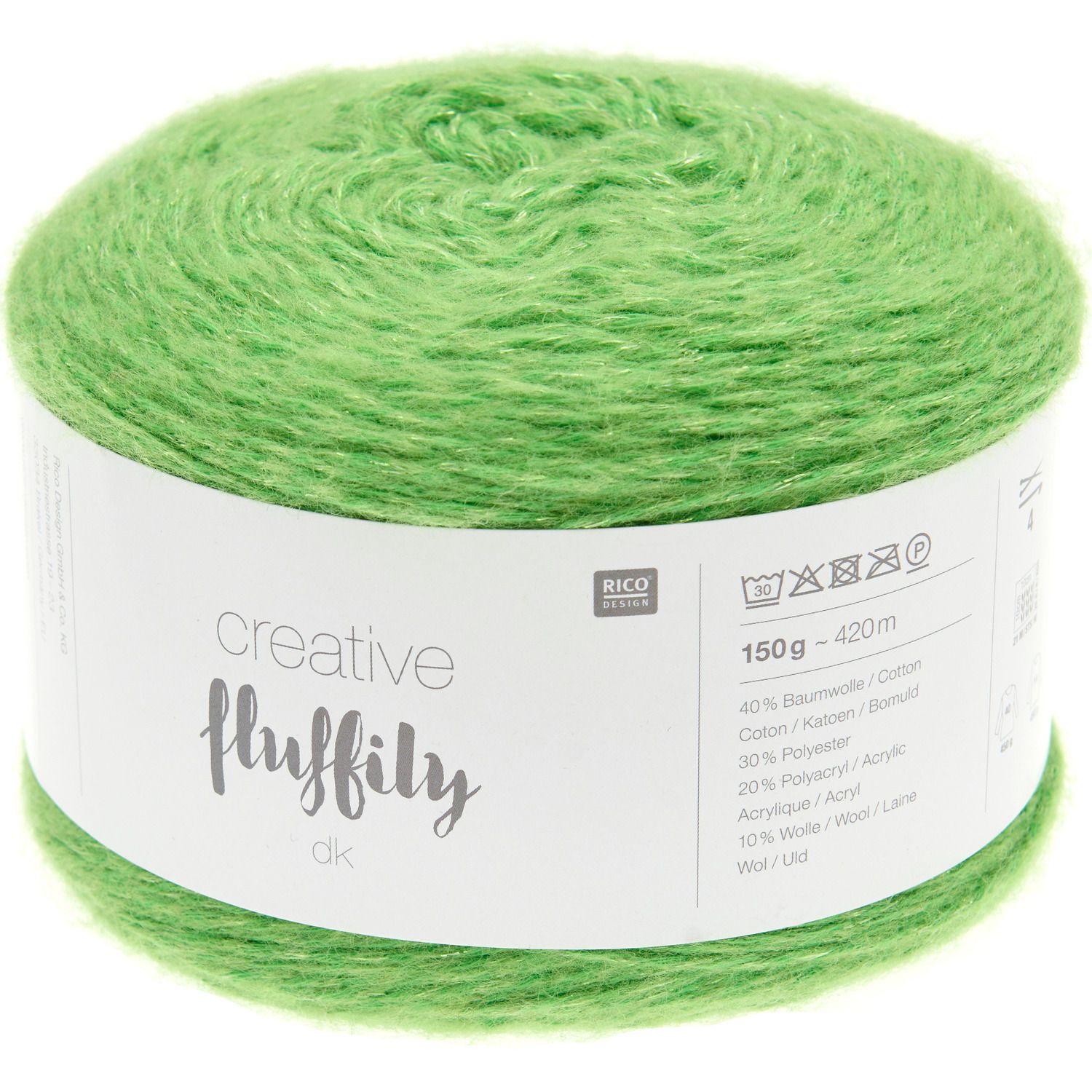 Creative Fluffily dk Rico Wolle  Glitzergarn 150g  420m