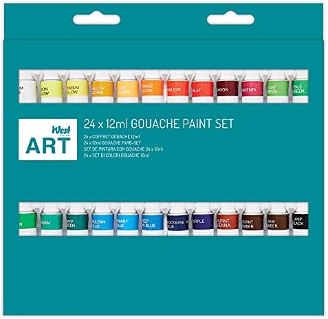 West Design Gouache Farben Set 24 Tuben á 12ml