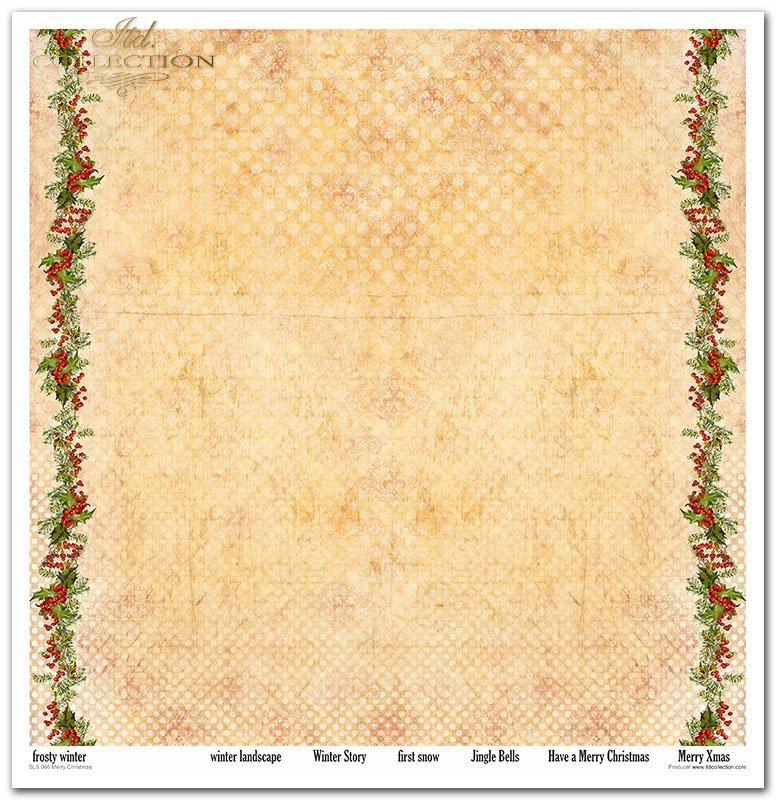 Scrapbooking Papier Merry Christmas Set 310x320 mm 200 g/m2 10 Stück 