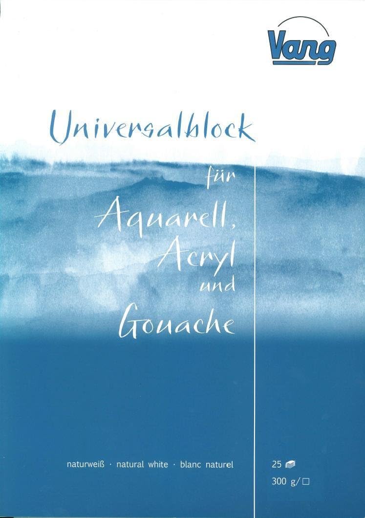 Vang Universalblock Aquarell- Acryl- und Gouachemalerei 25 Blatt 300g in verschiedenen Größen 