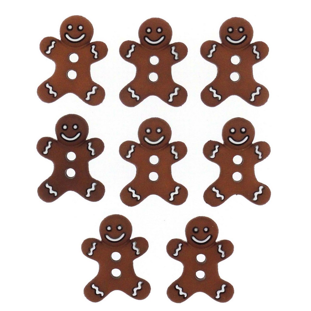 Knöpfe Lebkuchenmännchen 2,3x2cm 7 Stück/Packung 