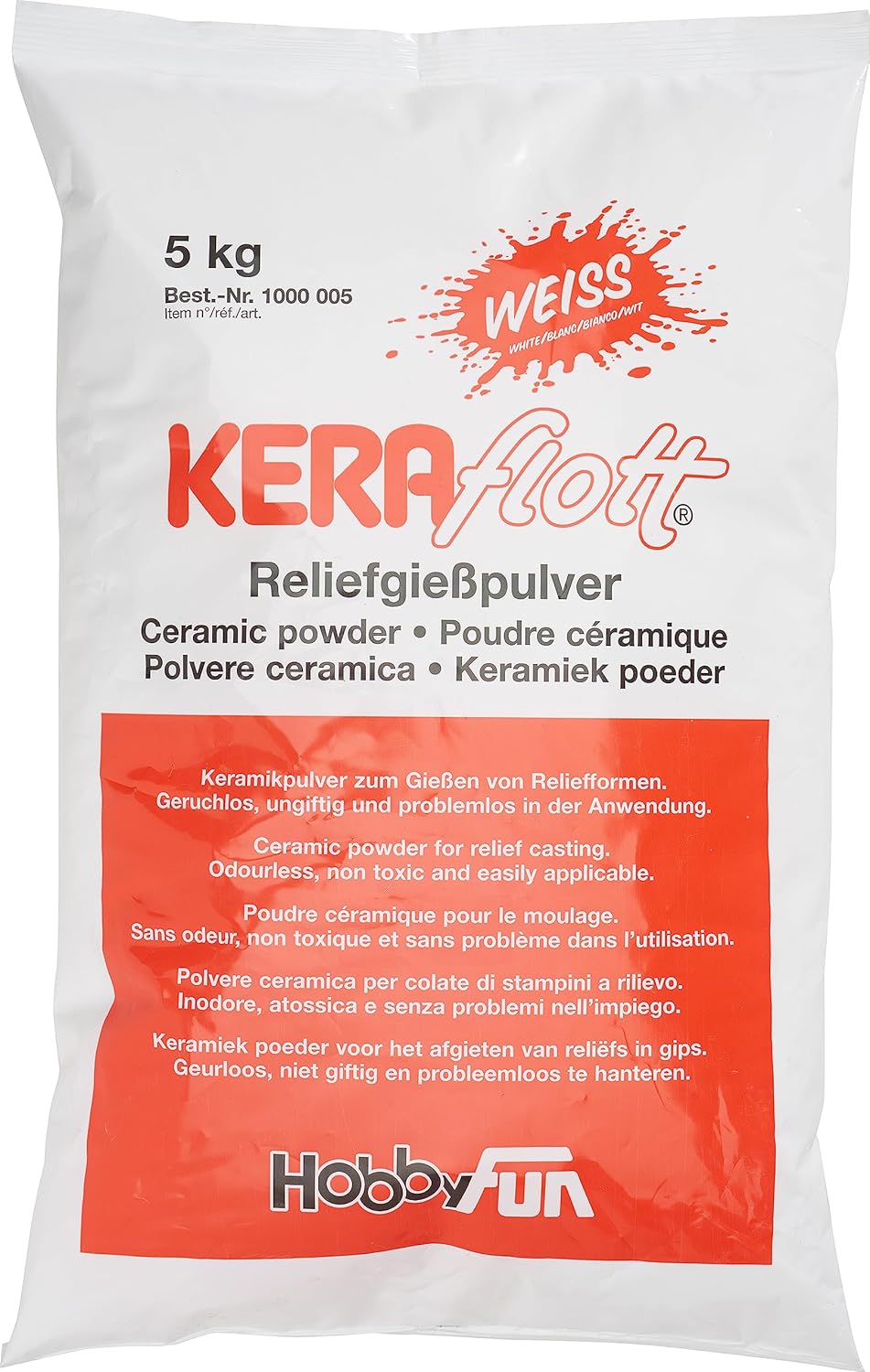 Keraflott Reliefgießmasse Keramikpulver weiß geruchsneutral ungiftig 