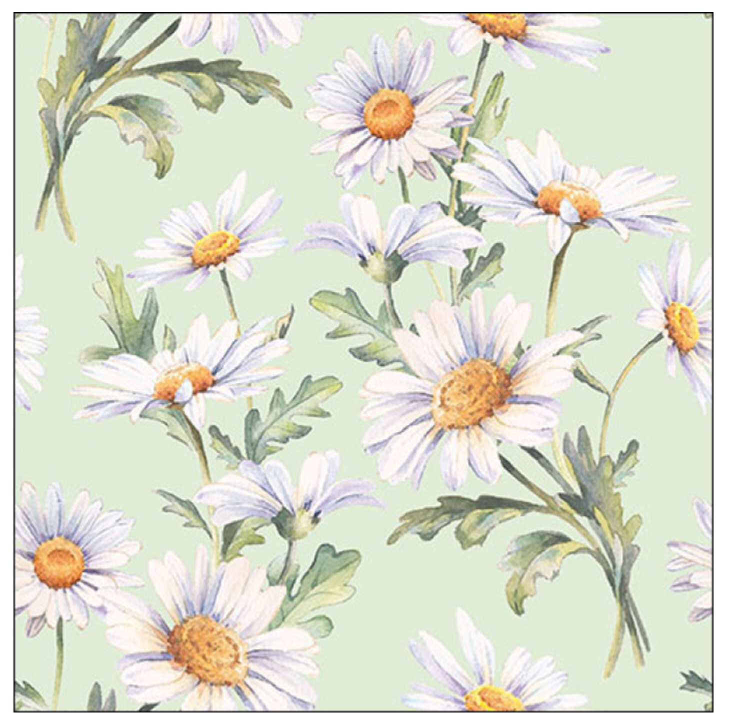 Servietten Beautiful Daisies grün FSC Mix 20 Stück pro Päckchen 33x33cm