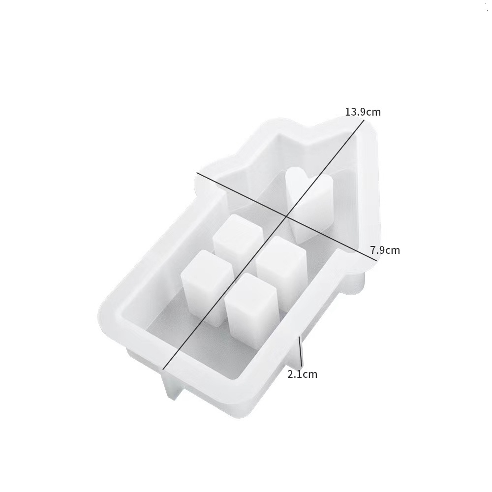 Silikon-Gießform Haus mit Herz verschiedene Größen 1 Stück 
