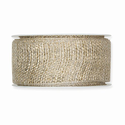 Dekoband Glitter natur gold 10m 