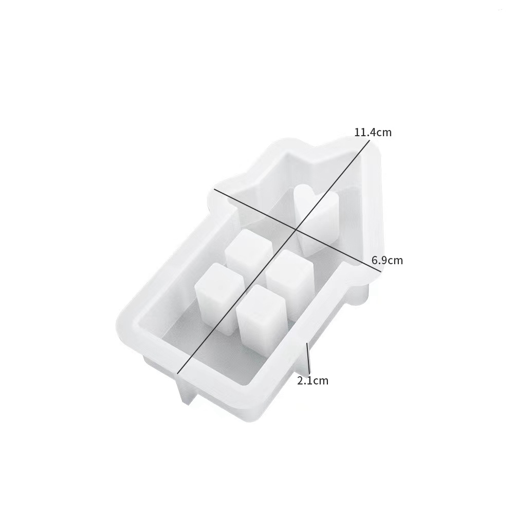 Silikon-Gießform Haus mit Herz verschiedene Größen 1 Stück 