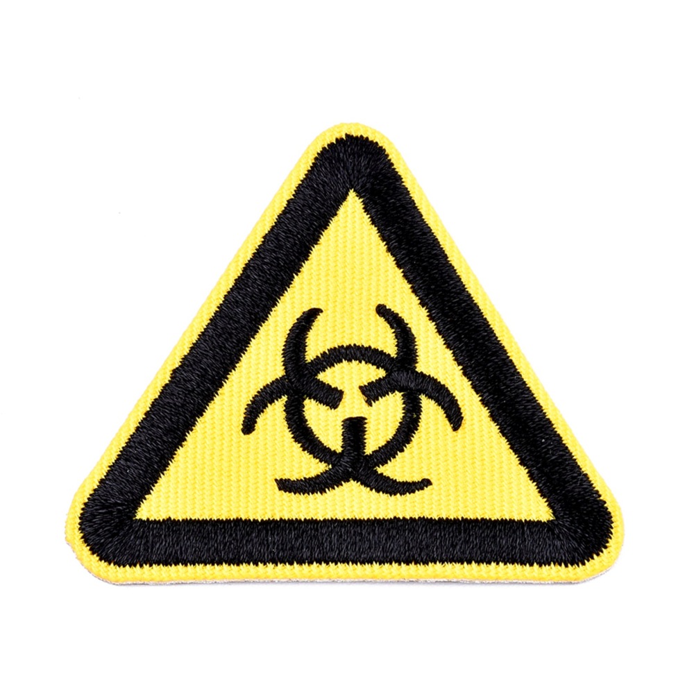 Patch Biohazard-Symbol Dreieck Aufbügeln/Aufnähen 50,5x45,5x1,3mm